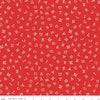 Image of Sew America Word Search Red quilting cotton fabric by J. Wecker Frisch for Riley Blake Designs. Features vintage American letters on a red background. Cute Little Fabric Shop.