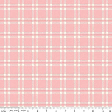 Fat Quarter End of Bolt - DEAL FLANNEL Glamp Camp Plaid F12579 Pink - Riley Blake Designs - Camping - FLANNEL Cotton Fabric
