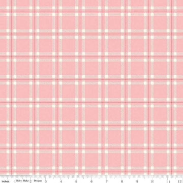 Fat Quarter End of Bolt - SALE FLANNEL Glamp Camp Plaid F12579 Pink - Riley Blake Designs - Camping - FLANNEL Cotton Fabric