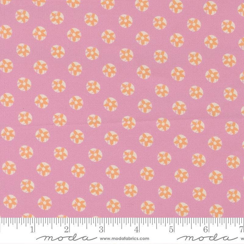 Image of Cannon Beach Tide Pools Sweet Pea quilting cotton fabric by Crystal Manning for Moda Fabrics. Features flowers on a pink background. Cute Little Fabric Shop.