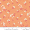 Image of Cannon Beach Astoria Peach quilting cotton fabric by Crystal Manning for Moda Fabrics. Features flowers on an orange background. Cute Little Fabric Shop.