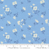 Image of Cannon Beach Astoria Sky quilting cotton fabric by Crystal Manning for Moda Fabrics. Features flowers on a blue background. Cute Little Fabric Shop.