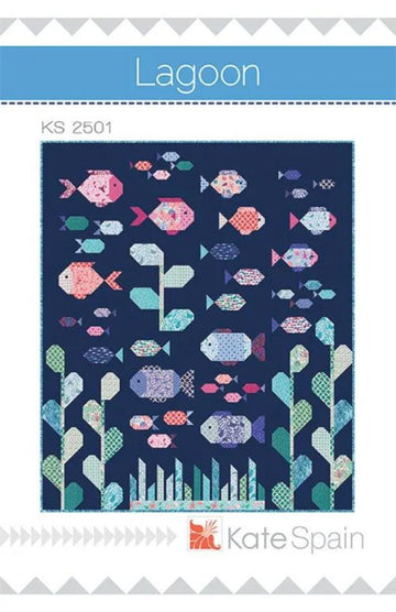 Lagoon Quilt PATTERN KS-2501 by Kate Spain - Moda Fabrics - INSTRUCTIONS Only - 10" Stacker Friendly Fish Kelp Plants