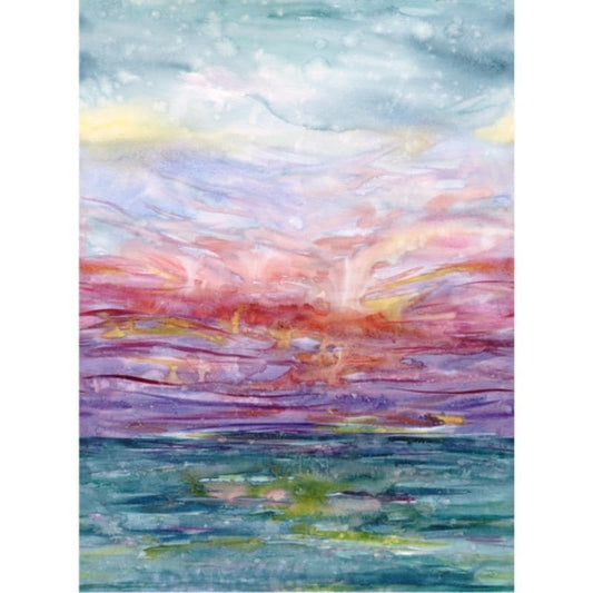 31" End of Bolt - Soulstice Summertide 39872 Rainbow - Moda Fabrics - Paint Watercolor Abstract Landscape - Quilting Cotton Fabric