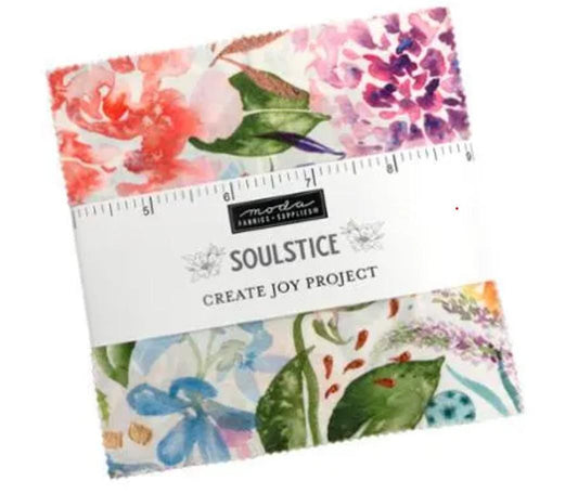 Soulstice Charm Pack 5" Stacker Bundle 39860PP - Moda Fabrics - 42-Piece Precut  - Floral Flowers - Quilting Cotton Fabric