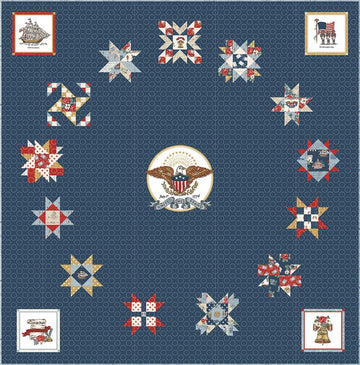 Independence American Block of the Month Boxed Quilt Kit Patriotic Fabric - Riley Blake Quilting Cotton Fabric