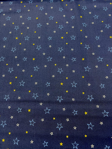 American Honor Stars C17095 Blue - Riley Blake Designs - Scattered Outline Drawing Varied - Quilting Cotton Fabric