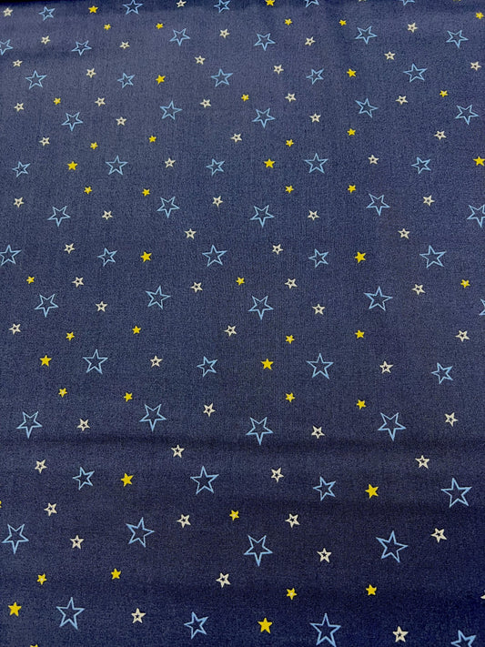 DEAL American Honor Stars C17095 Blue - Riley Blake Designs - Scattered Outline Drawing Varied - Quilting Cotton Fabric