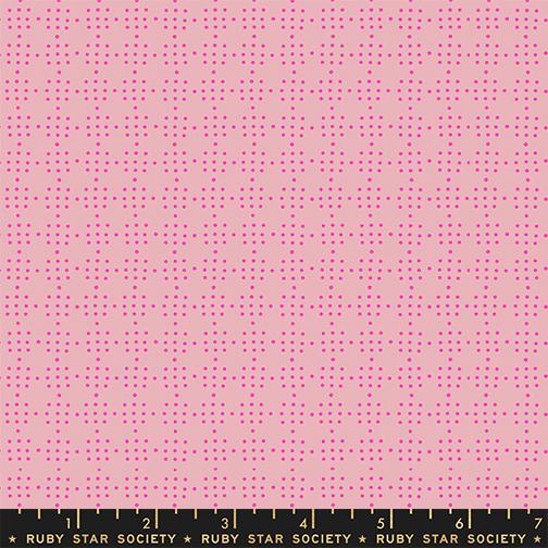 Image of Paper Cuts 2 Dots Lavender quilting cotton fabric by Ruby Star Society for Moda Fabrics. Features dots on a pink background. Cute Little Fabric Shop.