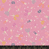 Image of Paper Cuts 2 Scissors Plum quilting cotton fabric by Ruby Star Society for Moda Fabrics. Features scissors on a pink background. Cute Little Fabric Shop.