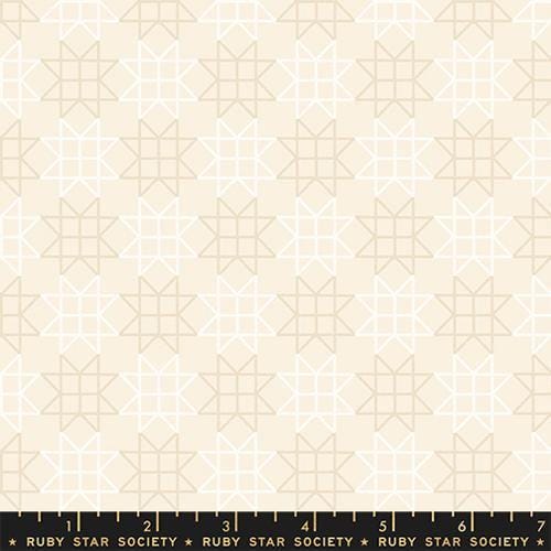 Image of Paper Cuts 2 Geometric Natural quilting cotton fabric by Ruby Star Society for Moda Fabrics. Features geometric shapes on a cream background. Cute Little Fabric Shop.