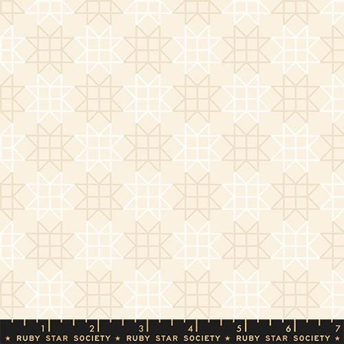 Image of Paper Cuts 2 Geometric Natural quilting cotton fabric by Ruby Star Society for Moda Fabrics. Features geometric shapes on a cream background. Cute Little Fabric Shop.