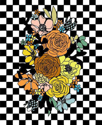 True to Hue Chromatic Muse Panel Black as Night Floral Fabric - 11567 - Moda Fabrics Quilting Cotton Fabric