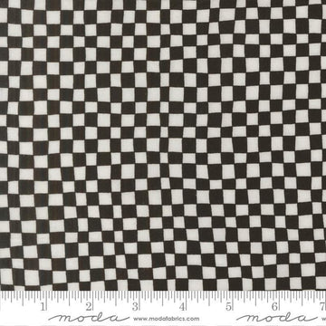 Image of True to Hue Checks Black as Night quilting cotton fabric by Alli K Design for Moda Fabrics. Features checks on a black background. Cute Little Fabric Shop.