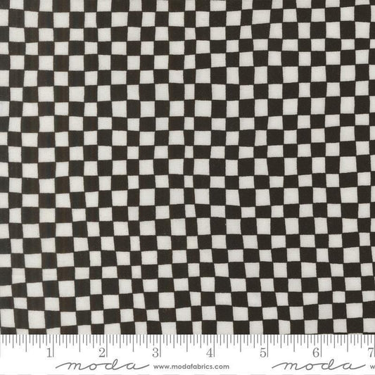 Image of True to Hue Checks Black as Night quilting cotton fabric by Alli K Design for Moda Fabrics. Features checks on a black background. Cute Little Fabric Shop.