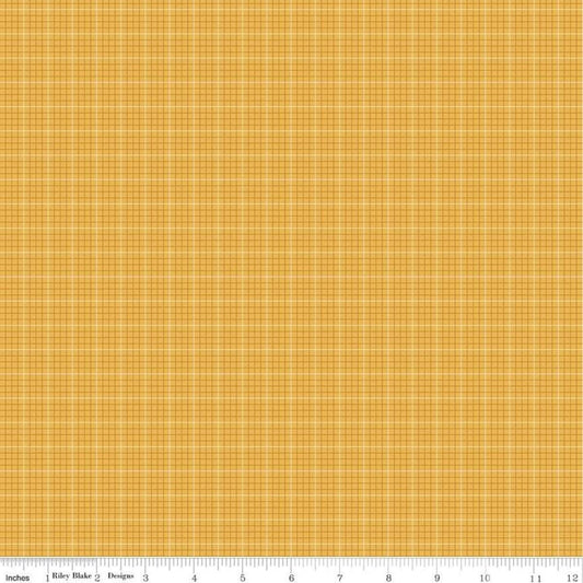 Bee Plaids Hayride Daisy Yellow Plaid Fabric C12027 - Lori Holt Riley Blake Quilting Cotton Fabric