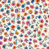 Image of Fluttering Gardens Small Floral Oatmeal quilting cotton fabric by Morris Creative Group for QT Fabrics. Features flowers on a cream background. Cute Little Fabric Shop.