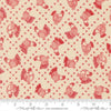 Image of The Henhouse Cross Stitch Cloud Barn quilting cotton fabric by Gingiber for Moda Fabrics. Features red chickens on a cream background. Cute Little Fabric Shop.
