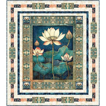 Pond Beauty Quilt Kit Floral Fabric - FORSL KIT 7133A - QT Fabrics Quilting Cotton Fabric