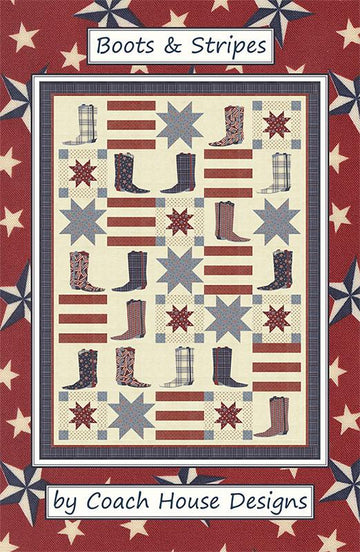 Boots & Stripes Quilt PATTERN Patriotic Pattern - Moda Fabrics - INSTRUCTIONS Only