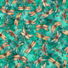 Image of Serenity Dragonflies Turquoise quilting cotton fabric by Morris Creative Group for QT Fabrics. Features dragonflies on a blue background. Cute Little Fabric Shop
