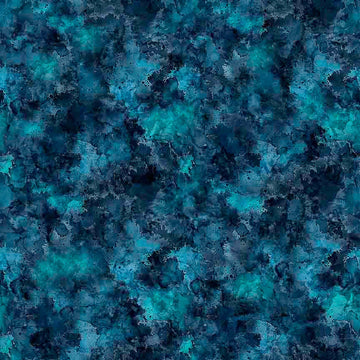 Image of Serenity Mottled Blender Navy quilting cotton fabric by Morris Creative Group for QT Fabrics. Features texture on a blue background. Cute Little Fabric Shop