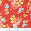 3-Yard Cut - SALE Rosie Strawberry Red Floral Fabric WIDEBACK 108" Wide - Moda Fabrics Quilting Cotton Fabric