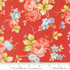 2yd 30" End of Bolt - Rosie Strawberry Red Floral Fabric WIDEBACK 108" Wide - Moda Fabrics Quilting Cotton Fabric