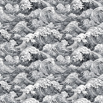 MINKY Ocean Blues Ocean Waves 60" Wide 30860 Gray K - QT Fabrics - Water Ocean Gray Illustrated - 100% Polyester