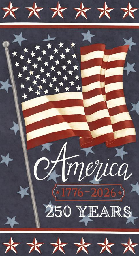 America 250 Years Anniversary Panel Blue Patriotic Fabric - 56185 - Moda Fabrics Quilting Cotton Fabric