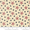 Image of America 250 Years Tossed Stars Parchment quilting cotton fabric by Deb Strain for Moda Fabrics. Features stars on a cream background. Cute Little Fabric Shop.