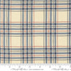 Image of America 250 Years Plaid Parchment Blue quilting cotton fabric by Deb Strain for Moda Fabrics. Features plaid on a cream background. Cute Little Fabric Shop.