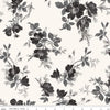 3-Yard Cut - Ink & Ivory Large Floral Ivory White WIDBACK 108" Wide Floral Fabric - Riley Blake Quilting Cotton Fabric