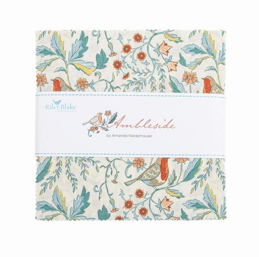 Ambleside 5" Stacker Floral Fabric - 5-17110-42 - 42-piece Precut - Riley Blake Quilting Cotton Fabric
