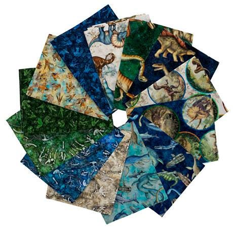 Savage Kingdom Fat Quarter Bundle Dinosaur Fabric - FATQU SVKG 3PKE - 13-pieces Precut - QT Fabrics Quilting Cotton Fabric