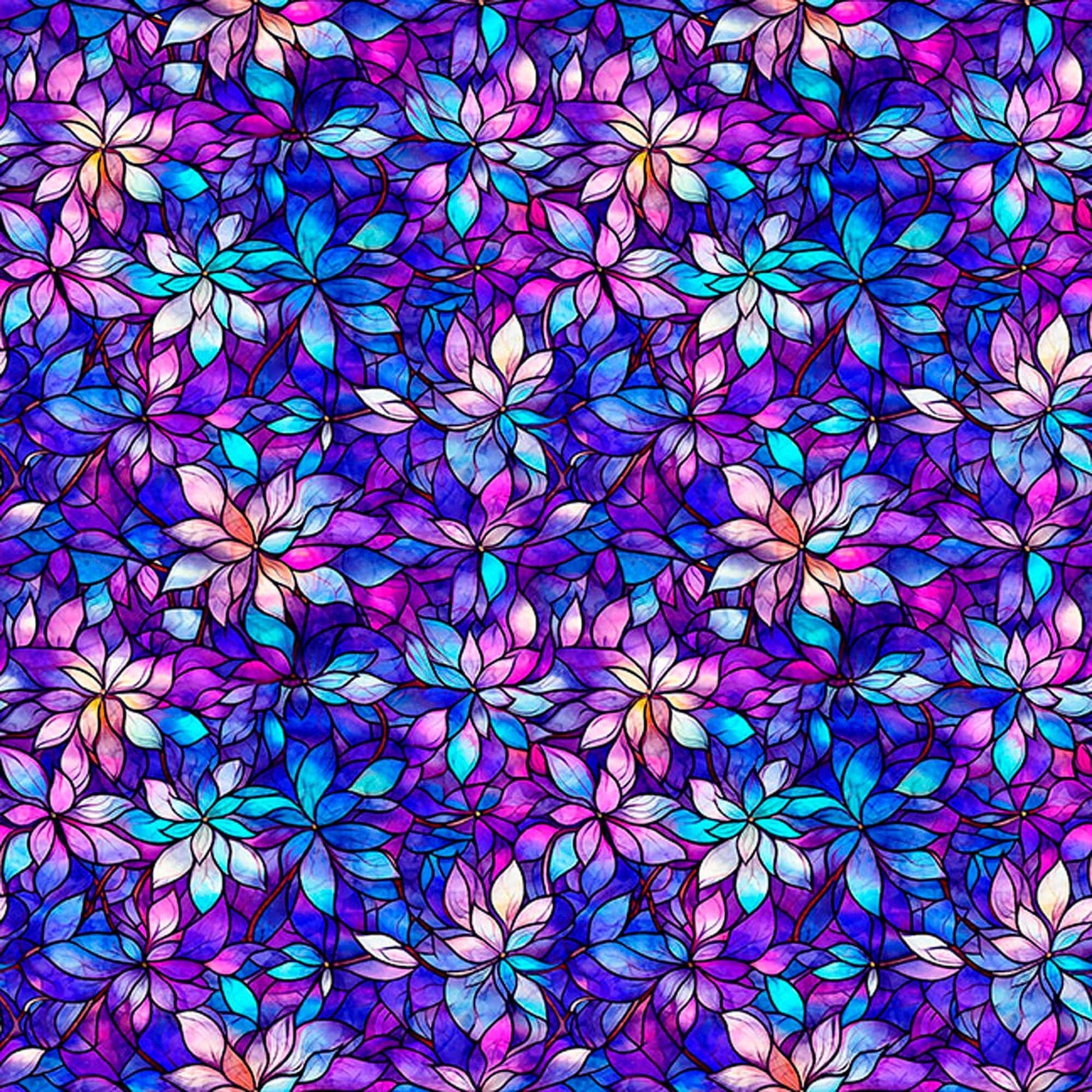 Image of Royale Packed Floral Purple quilting cotton fabric by Dan Morris for QT Fabrics. Features flowers on a purple background. Cute Little Fabric Shop.