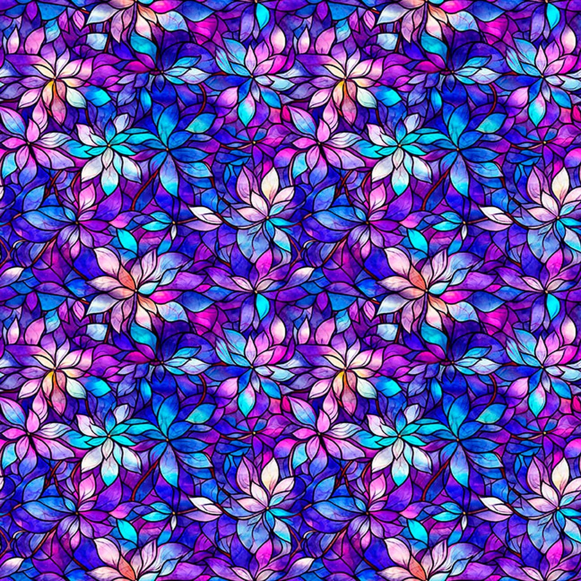 Image of Royale Packed Floral Purple quilting cotton fabric by Dan Morris for QT Fabrics. Features flowers on a purple background. Cute Little Fabric Shop.