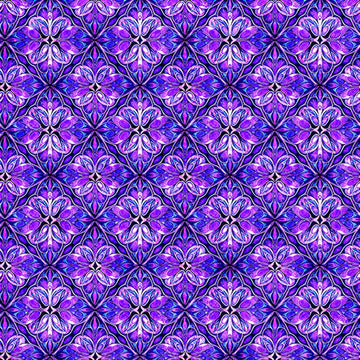 Image of Royale Geo Trellis Purple quilting cotton fabric by Dan Morris for QT Fabrics. Features a geometric pattern on a purple background. Cute Little Fabric Shop.