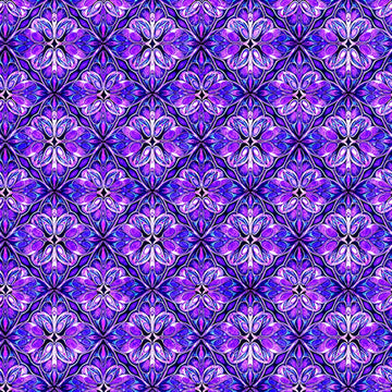 Image of Royale Geo Trellis Purple quilting cotton fabric by Dan Morris for QT Fabrics. Features a geometric pattern on a purple background. Cute Little Fabric Shop.