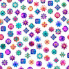 Image of Royale Ditzy White quilting cotton fabric by Dan Morris for QT Fabrics. Features flowers on a white background. Cute Little Fabric Shop.