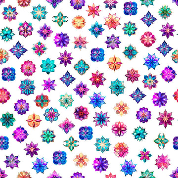 Image of Royale Ditzy White quilting cotton fabric by Dan Morris for QT Fabrics. Features flowers on a white background. Cute Little Fabric Shop.