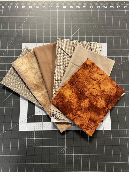 2 Yard REMNANT BUNDLE Mix Including Brown Basic Cottons - Riley Blake Designs - Quilting Cotton Fabric