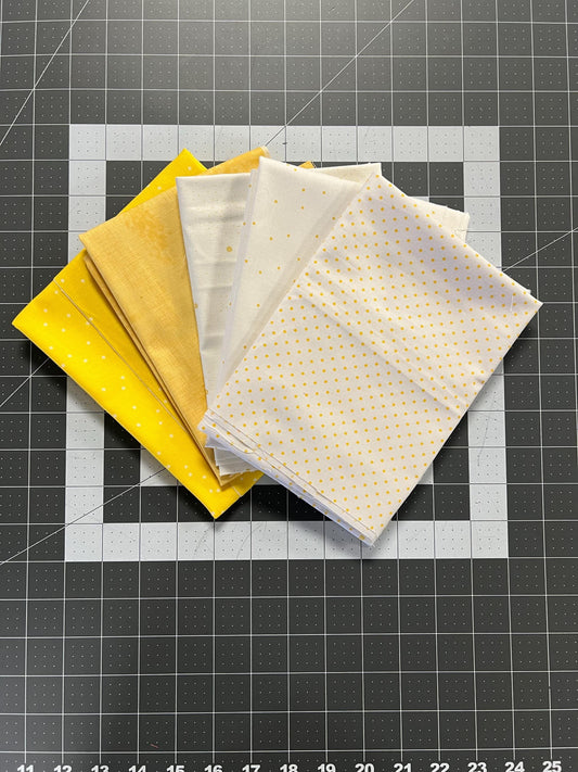 2 Yard REMNANT BUNDLE Mix Yellow Basic Fabric - Riley Blake Designs - Polka Dot - Quilting Cotton Fabric