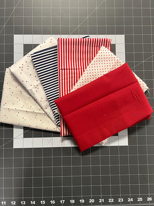 2 Yard REMNANT BUNDLE Mix Patirotic Basic Fabric - Riley Blake Designs - Quilting Cotton Fabric