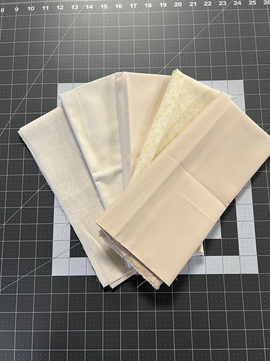 2 yard REMNANT BUNDLE Mix Cream Basic Fabric - Riley Blake Designs - Quilting Cotton Fabric