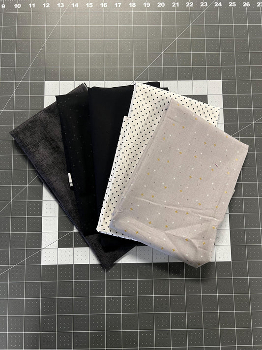 2 Yard REMNANT BUNDLE Mix Black Basic Fabrics - Riley Blake Designs - Quilting Cotton Fabric