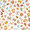 Image of QT Cuties 3 Bugs White quilting cotton fabric by Morris Creative Group for QT Fabrics. Features bugs on a white background. Cute Little Fabric Shop.