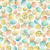 Image of QT Cuties 3 Easter Eggs White quilting cotton fabric by Morris Creative Group for QT Fabrics. Features eggs on a white background. Cute Little Fabric Shop.