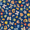 Image of QT Cuties 3 Bugs Navy quilting cotton fabric by Morris Creative Group for QT Fabrics. Features bugs on a blue background. Cute Little Fabric Shop.