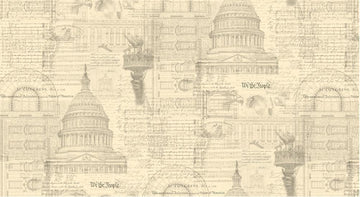 2yd 26" End of Bolt - 3 Sisters Patriotic Constitution Parchment WIDEBACK 108" Wide Government Fabric - Moda Fabrics Quilting Cotton Fabric